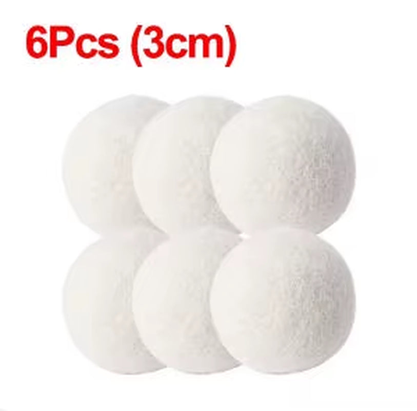 6Pcs Reusable Wool Dryer Balls Clothes Softener Laundry Fleece Dryer Ball Kit