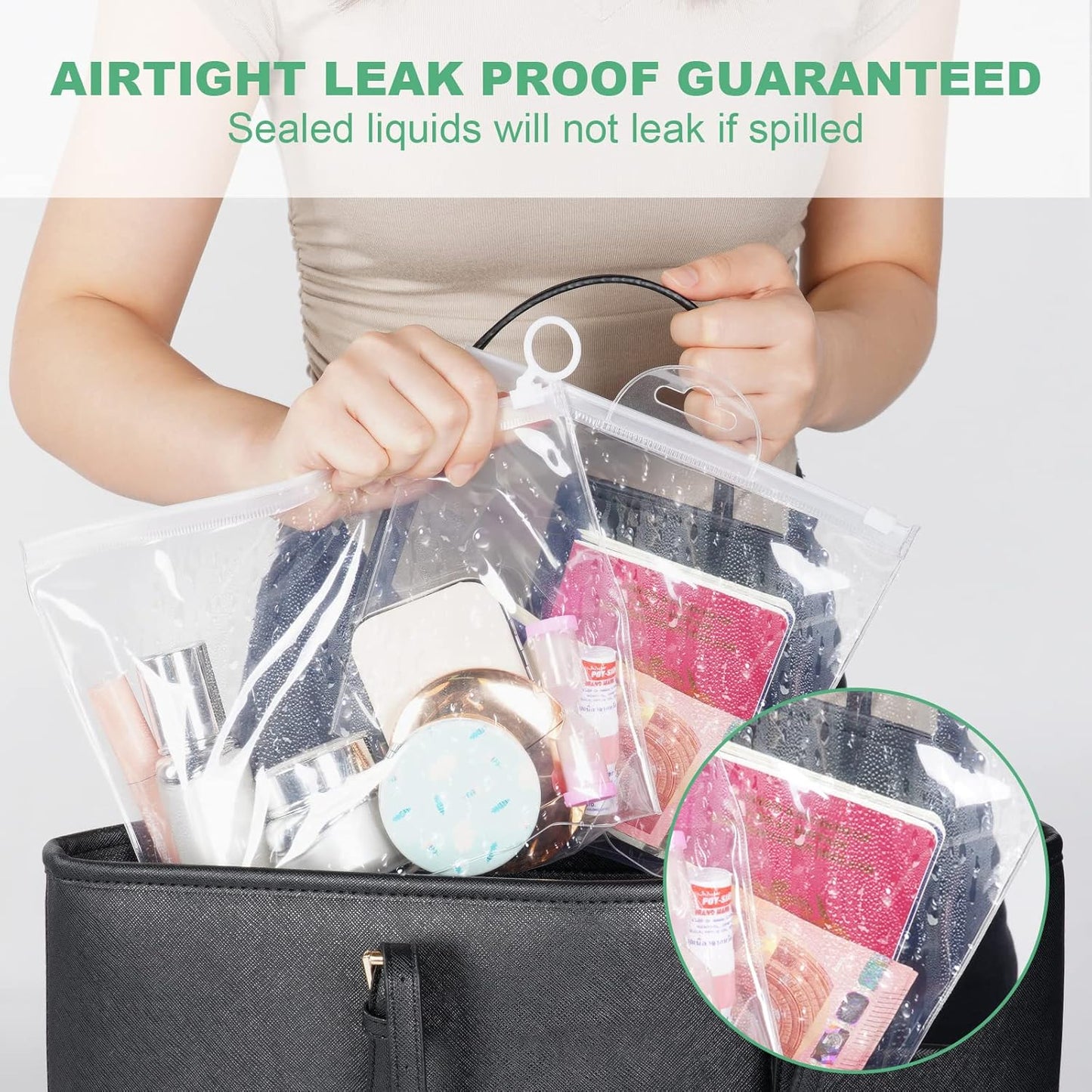 Clear Travel Toiletries Bag, 4 Pcs EVA Waterproof & Leakproof Portable Wash Bags