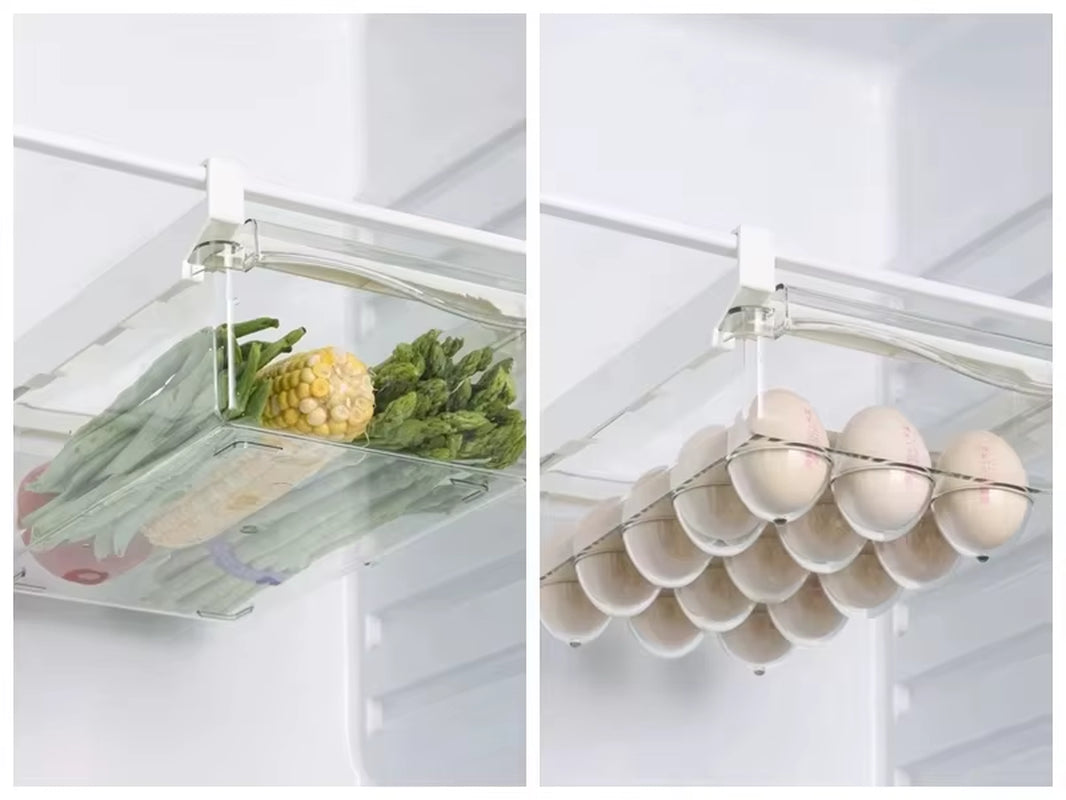 Fridge Organizer Fruit Egg Refrigerator Storage Rack Under-Shelf Refrigerator Organizer