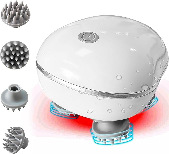 Electric Scalp Massager with Red Light Therapy — IPX7 Waterproof · Adjustable Speed · Hair Growth - EditWell