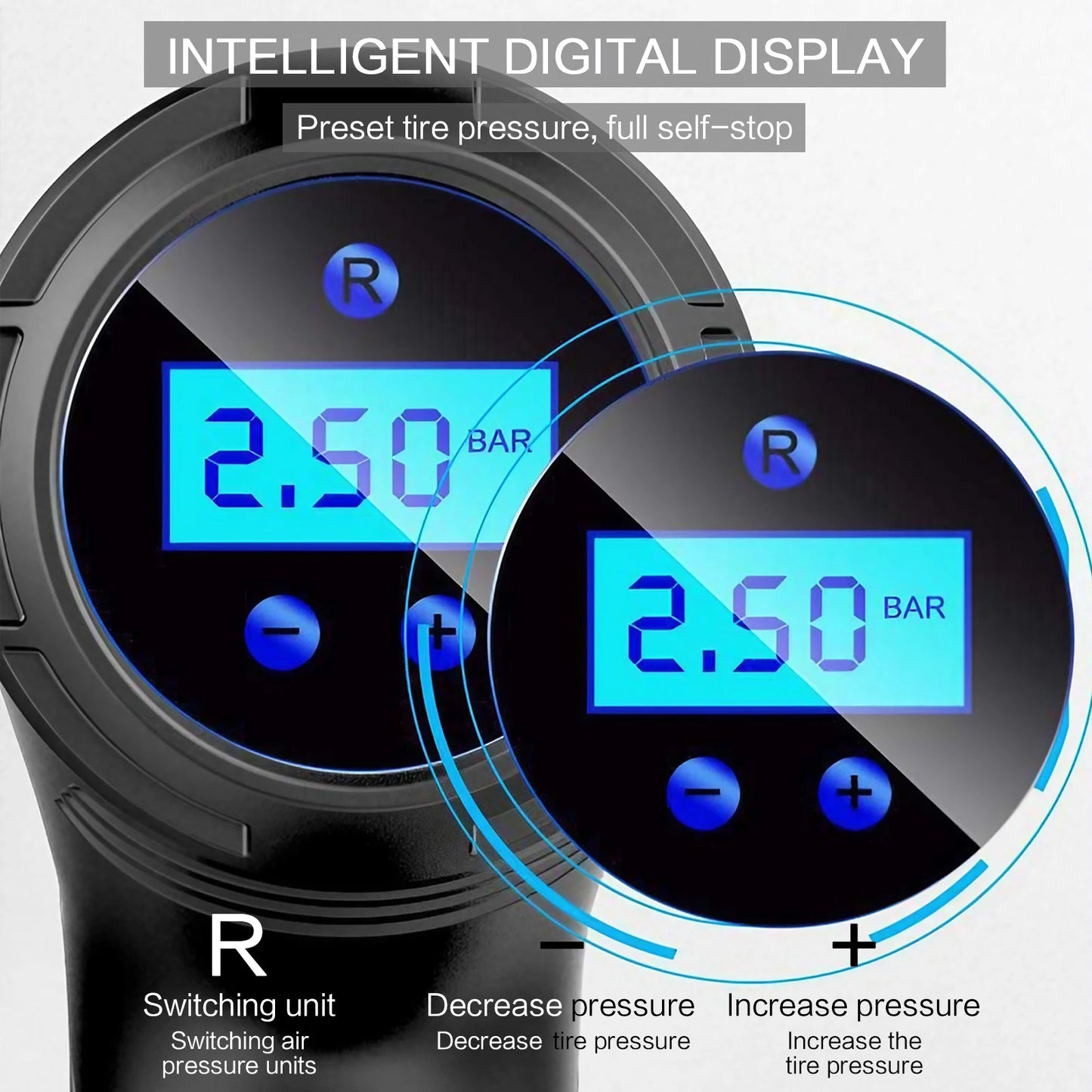 Wireless Tyre Inflator 4000mAh | 80W | Auto Shut-Off | LED | 150PSI