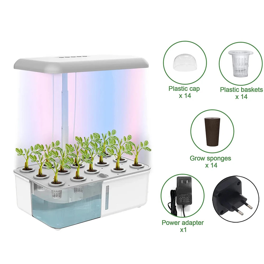 Tuya Wifi Hydoponics Growing System with LED Grow Light Auto Pump Smart Indoor