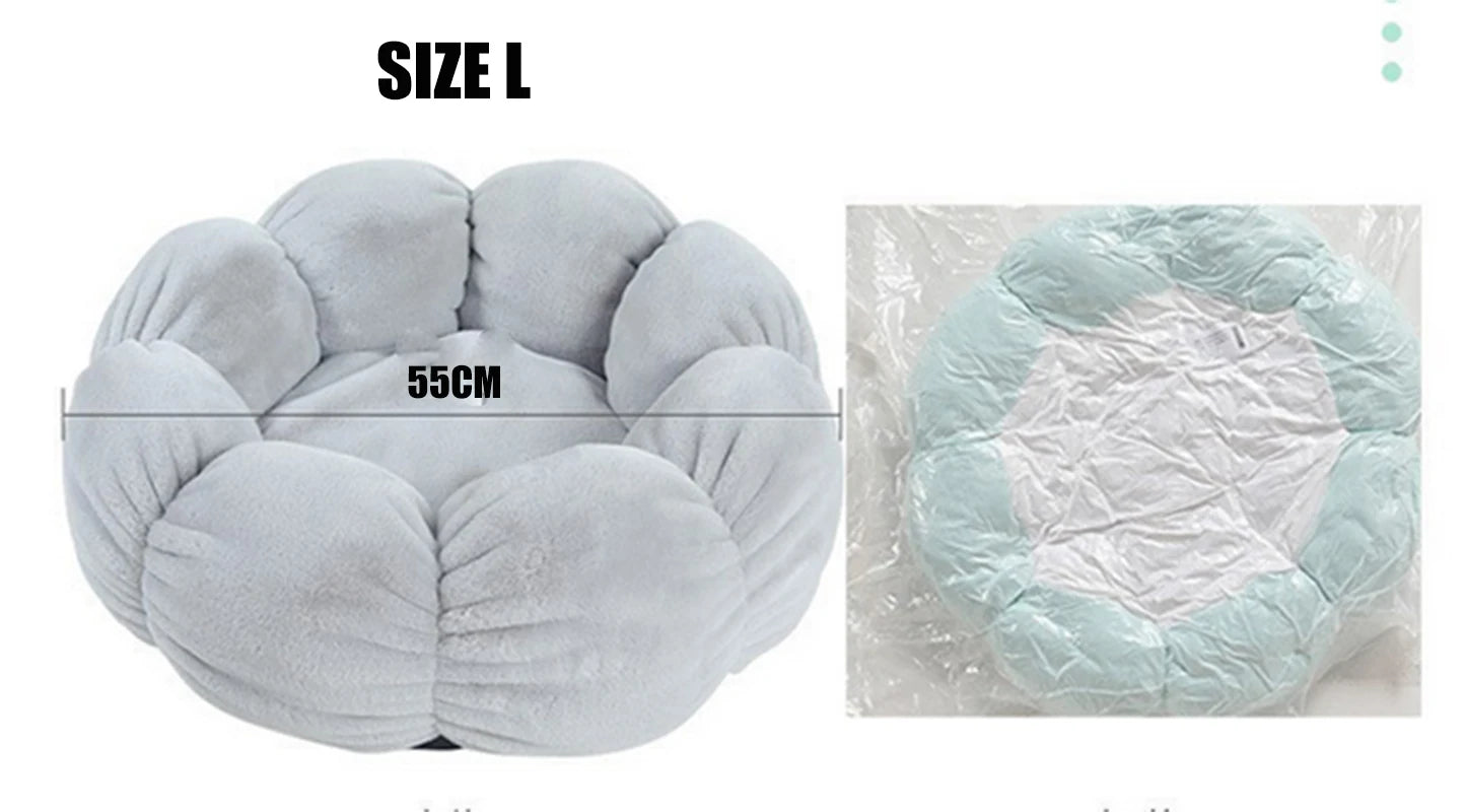 BloomNest Cozy – Plush Flower Pet Bed