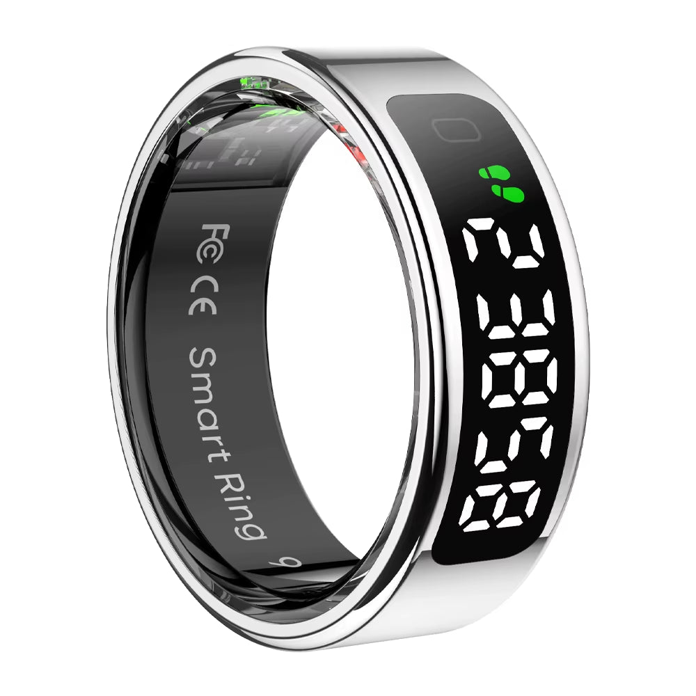 2025 R12 Smart Ring with Display Screen and Touch, Wireless Charging, Health Manager