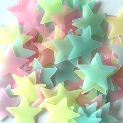 100Pcs Fluorescent Glow in the Dark Stars Wall Stickers for Kids Rooms Livingroom