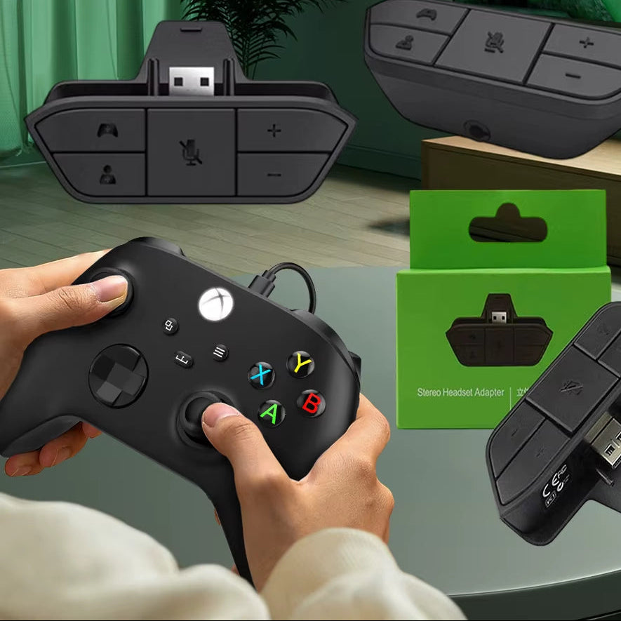 For Xbox One Gamepad Stereo/Mic Headset Adapter Game Controller 3.5Mm Audio