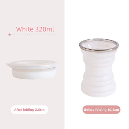 Lanyard Heat Resistant Collapsible Cups Lid Folding Storage Travel Mug for Hot Water