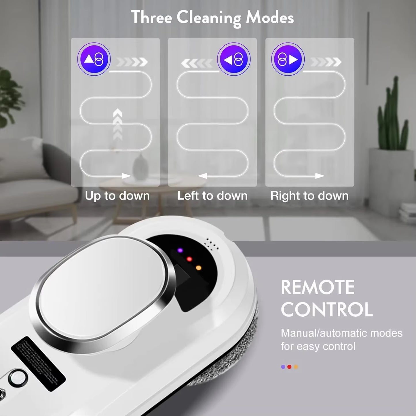 Smart Electric Window Cleaning Robot with Remote Control for Automatic Glass Cleaning