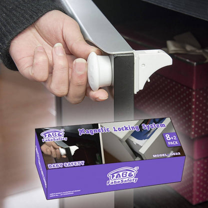 Child Safety Magnetic Cabinet Lock Set Childproof 8 Locks + 2 Magnetic Keys