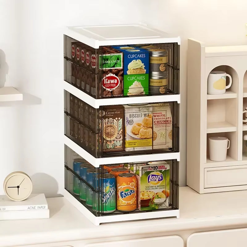 Dustproof 6 Layers Foldable Shoes Box Stackable Transparent Organizers