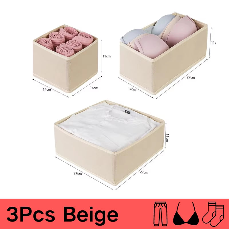 3Pcs/1Set Storage Box Foldable Non-Woven Storage Box Six-Piece Set 