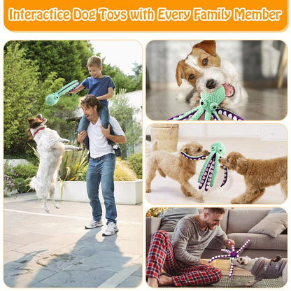 Interactive Plush Octopus Shell Puzzle Toy for Dogs and Cats - Durable Chew Toy for Dental Health and Engagement