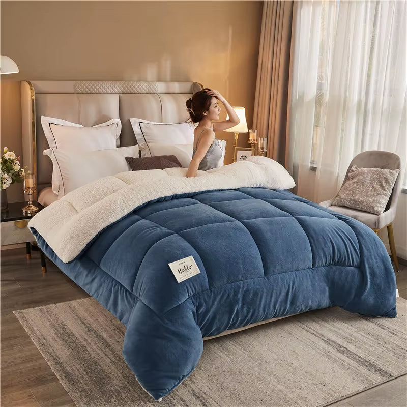 New Thick Milk Fleece Warm Blanket for Winter Artificial Blankets Quilt Core