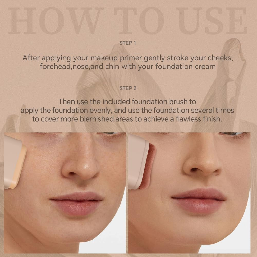 Matte Foundation Stick Makeup Built-In Foundation Brush - Lightweight Coverage