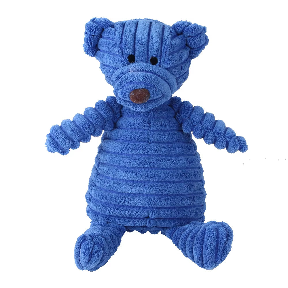 Corduroy Plush Dog Toys - Squeaky and Bite-Resistant Chew Toys for Small and Large Dogs