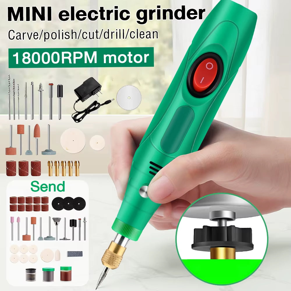 110-240V Mini Drill Polishing Engraver Pen Grinder Electric Rotary Tool - EditWell