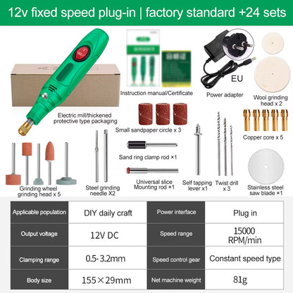 110-240V Mini Drill Polishing Engraver Pen Grinder Electric Rotary Tool - EditWell