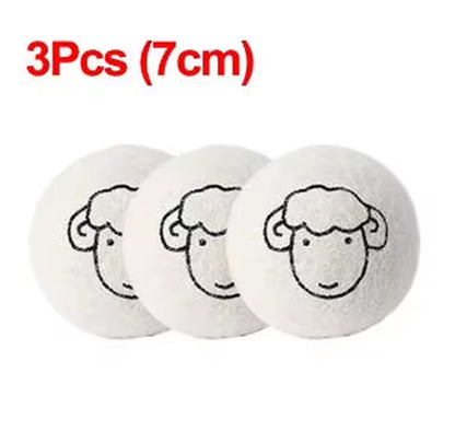 6Pcs Reusable Wool Dryer Balls Clothes Softener Laundry Fleece Dryer Ball Kit