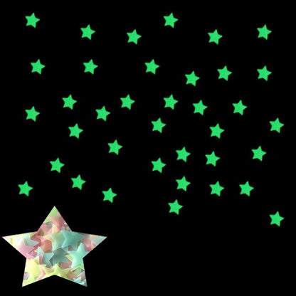 100Pcs Fluorescent Glow in the Dark Stars Wall Stickers for Kids Rooms Livingroom