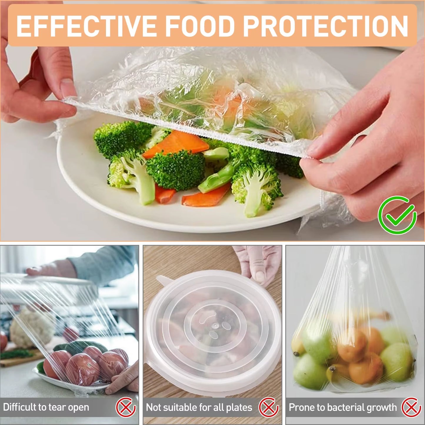 Plastic Bags Food Cover Plastic Wrap Food Storage Bags to Cover Food