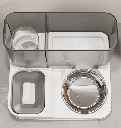 2 In1 Feeder Food Water Dispenser Bowl Automatic Dog Cat Bottle Pet Self Feeding