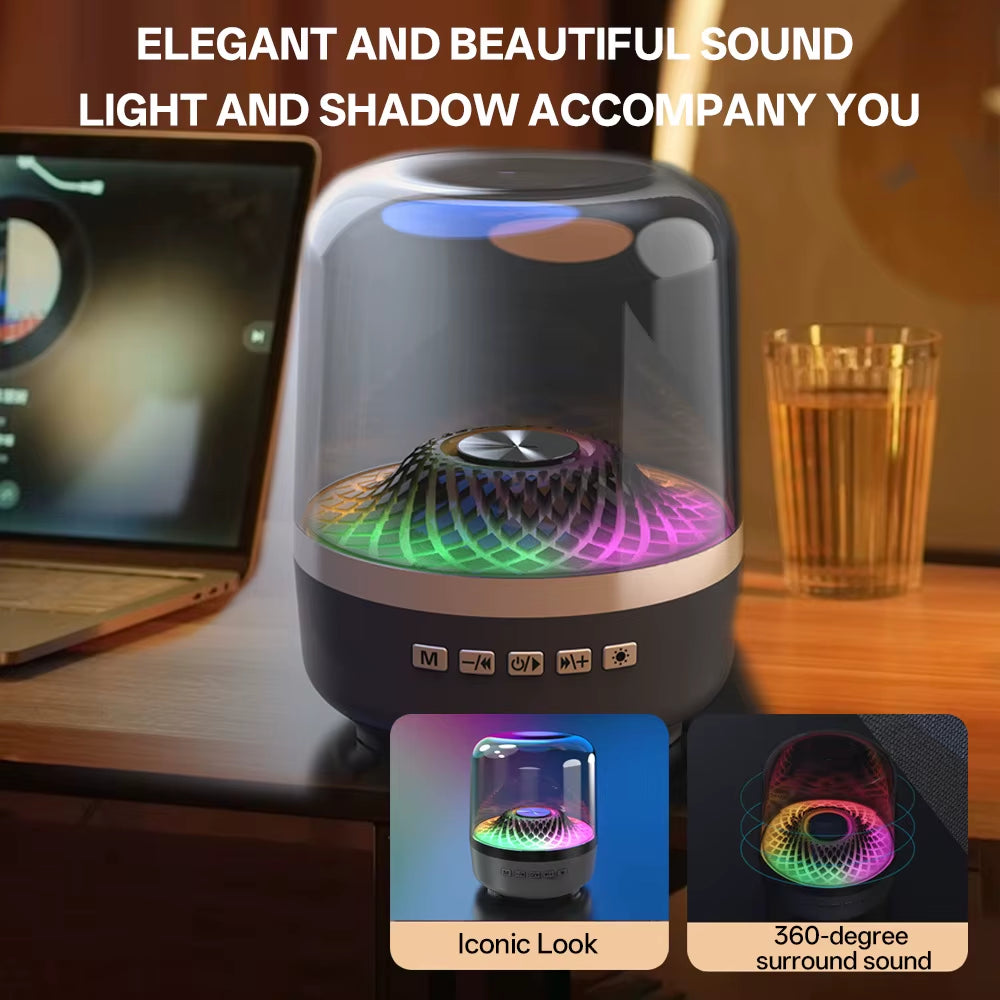 Transparent LED Bluetooth Speaker 5.3 | Breathing Lamp | 57mm Bass