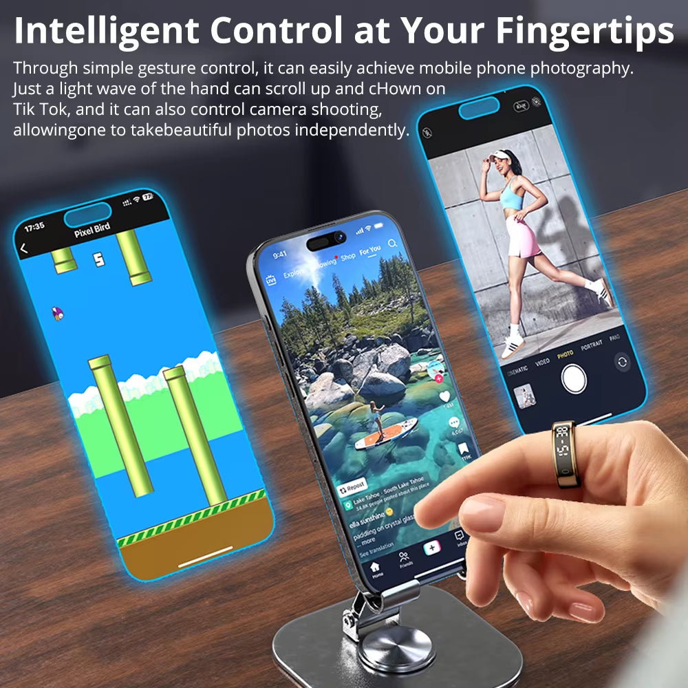 2025  R12 Smart Ring with Display Screen and Touch, Wireless Charging - EditWell