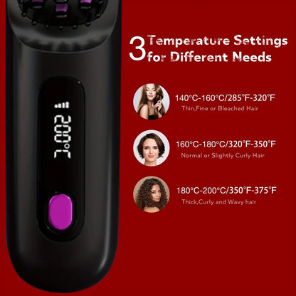 Wireless Hair Straightener Brush Ceramic Heating Smooth Hair Care Comb