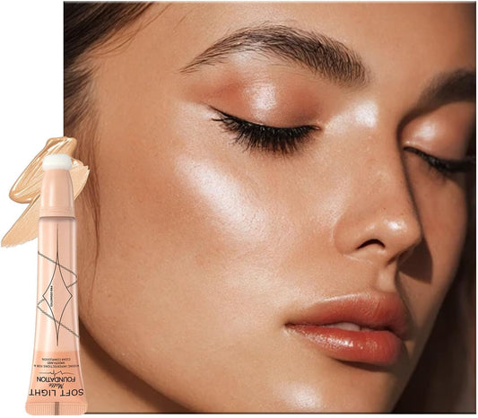 Anti-Redness Smoothing Foundation for Medium Skin Tone, Hide Pores and Acne Marks (15G)