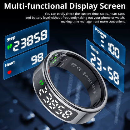 2025  R12 Smart Ring with Display Screen and Touch, Wireless Charging, Health Manager