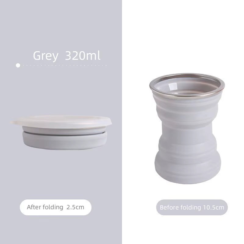 Lanyard Heat Resistant Collapsible Cups Lid Folding Storage Travel Mug for Hot Water