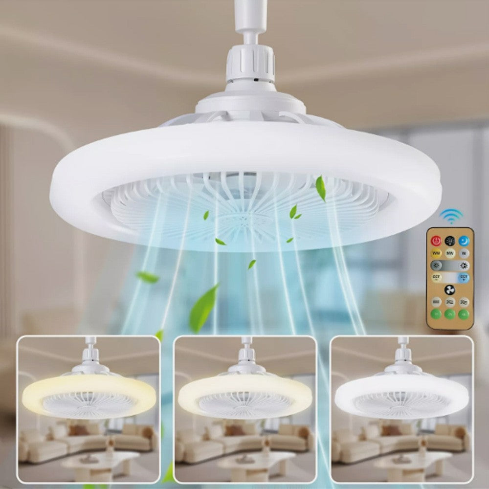 Ceiling Light with Fan and Remote, Timing, 3 Color Dimmable LED, 3 Speeds New