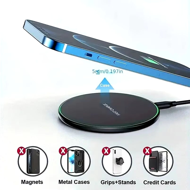 30W Wireless Charger for Iphone 15 14 13 12 X Pro Max Induction Fast Charging Pad - EditWell