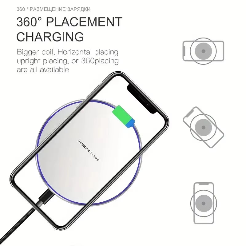 30W Wireless Charger for Iphone 15 14 13 12 X Pro Max Induction Fast Charging Pad - EditWell