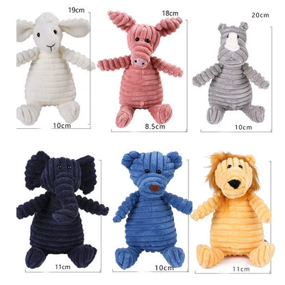 Corduroy Plush Dog Toys - Squeaky and Bite-Resistant Chew Toys for Small and Large Dogs