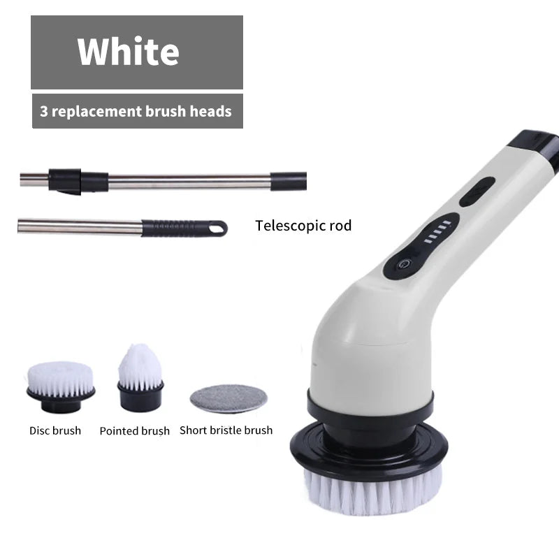 9-in-1 Electric Cleaning Brush and Scrubber for Kitchen and Bathroom Use