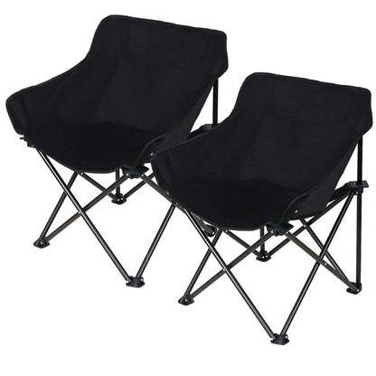 Canvas Camping Chairs 2PC Lightweight Folding Chairs - Pockets & Carry Bag