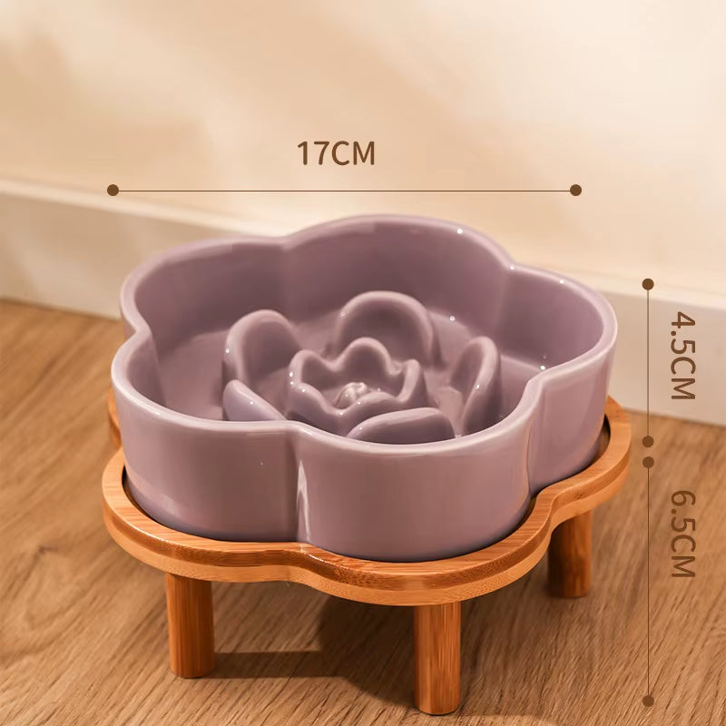 Ceramic Slow Food Bowl Anti-Choking Cat Feeding Food Bowl