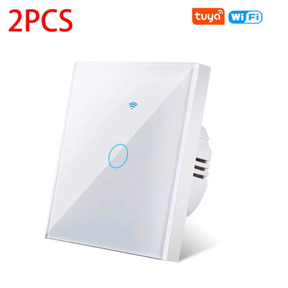 EU Wifi Smart Light Switches Touch Switch RF433 No Neutral Wire Smart Home Life