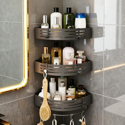 3-Tier No-Drill Storage Caddy with Hooks&Towel Bar,Organizing Solution for Bathroom,Shower&Kitchen