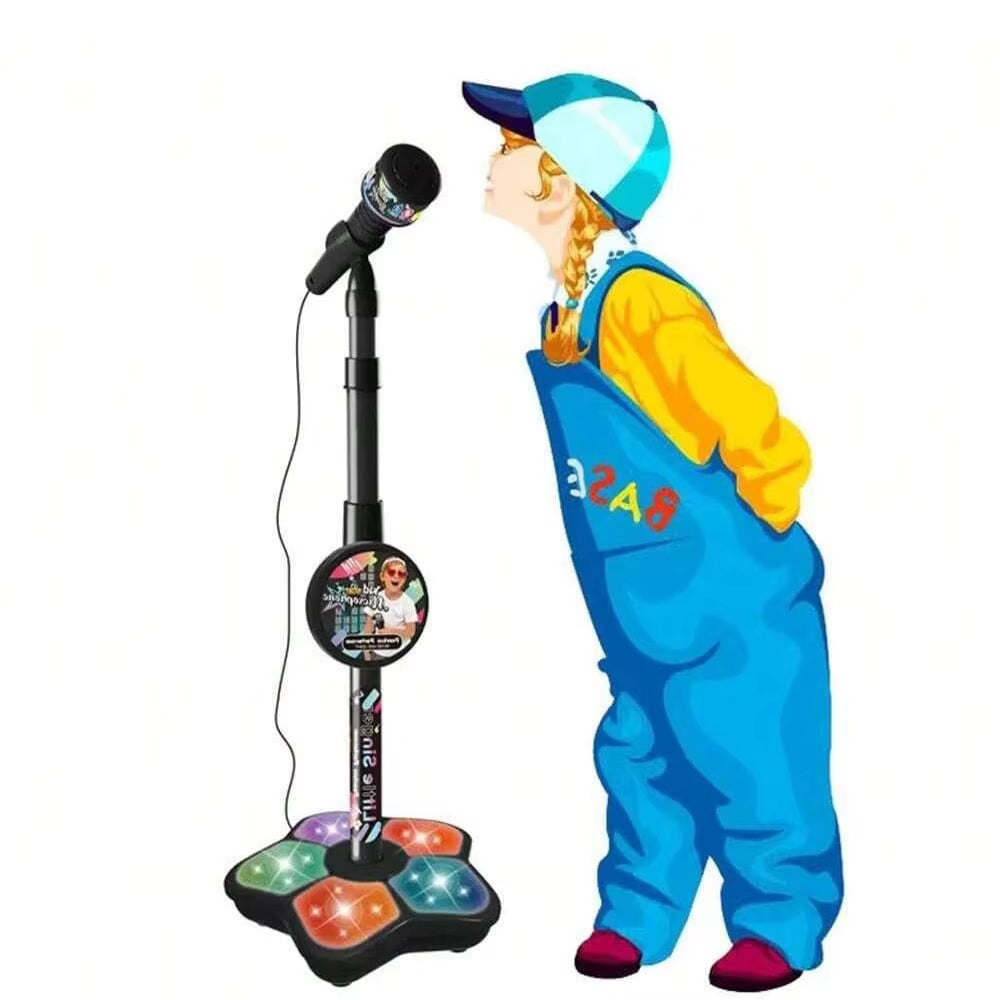 Children's Portable Karaoke Microphone Stand, Durable Electronic Karaoke Toy for Parties