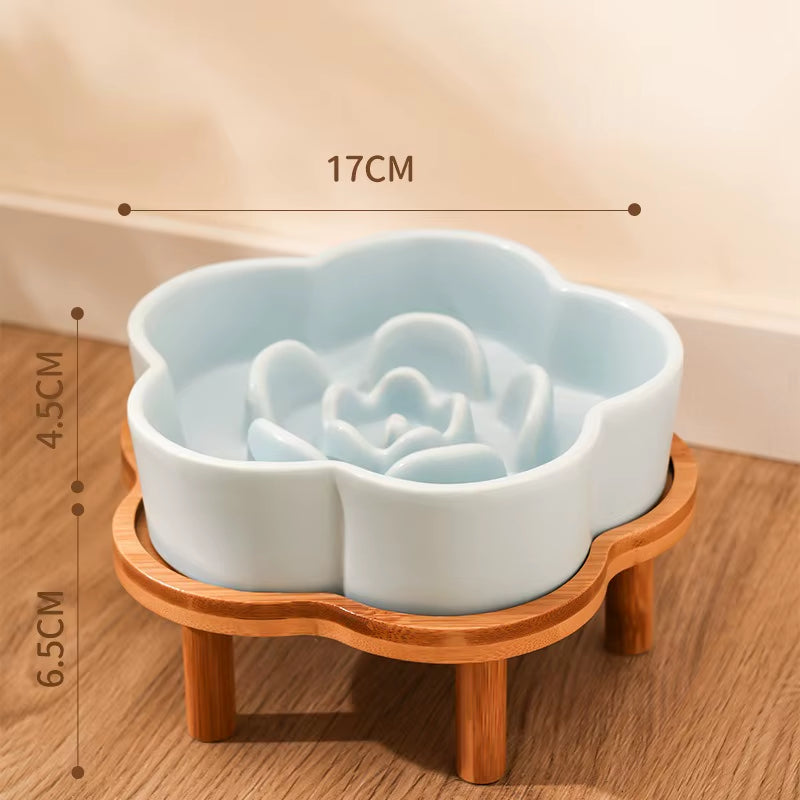 Ceramic Slow Food Bowl Anti-Choking Cat Feeding Food Bowl