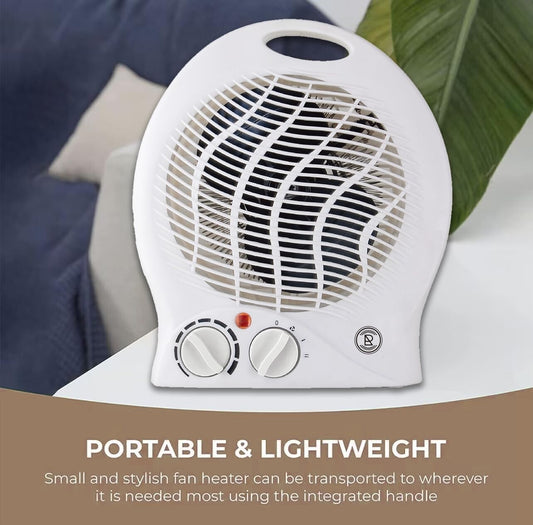Fan Heater 2KW 2000W Small Portable Electric Hot Warm Air Upright