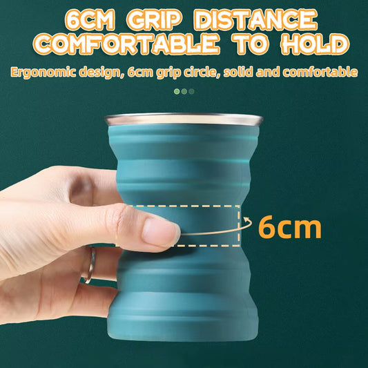 Lanyard Heat Resistant Collapsible Cups Lid Folding Storage Travel Mug for Hot Water