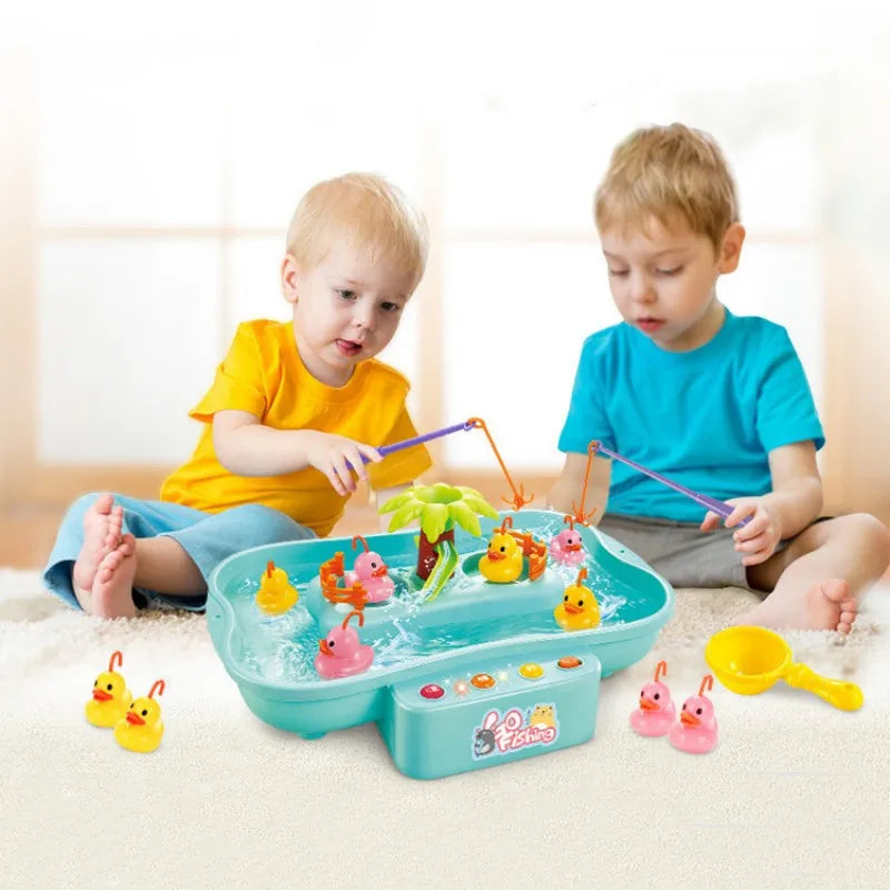 Electric Fishing Toy Set with Music and Lights - Water Play Game for Children