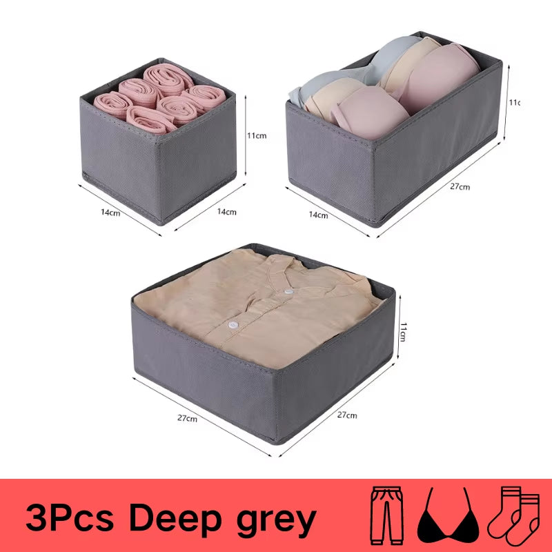 3Pcs/1Set Storage Box Foldable Non-Woven Storage Box Six-Piece Set 