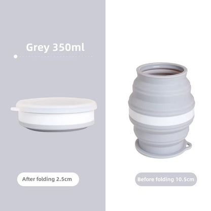 Lanyard Heat Resistant Collapsible Cups Lid Folding Storage Travel Mug for Hot Water