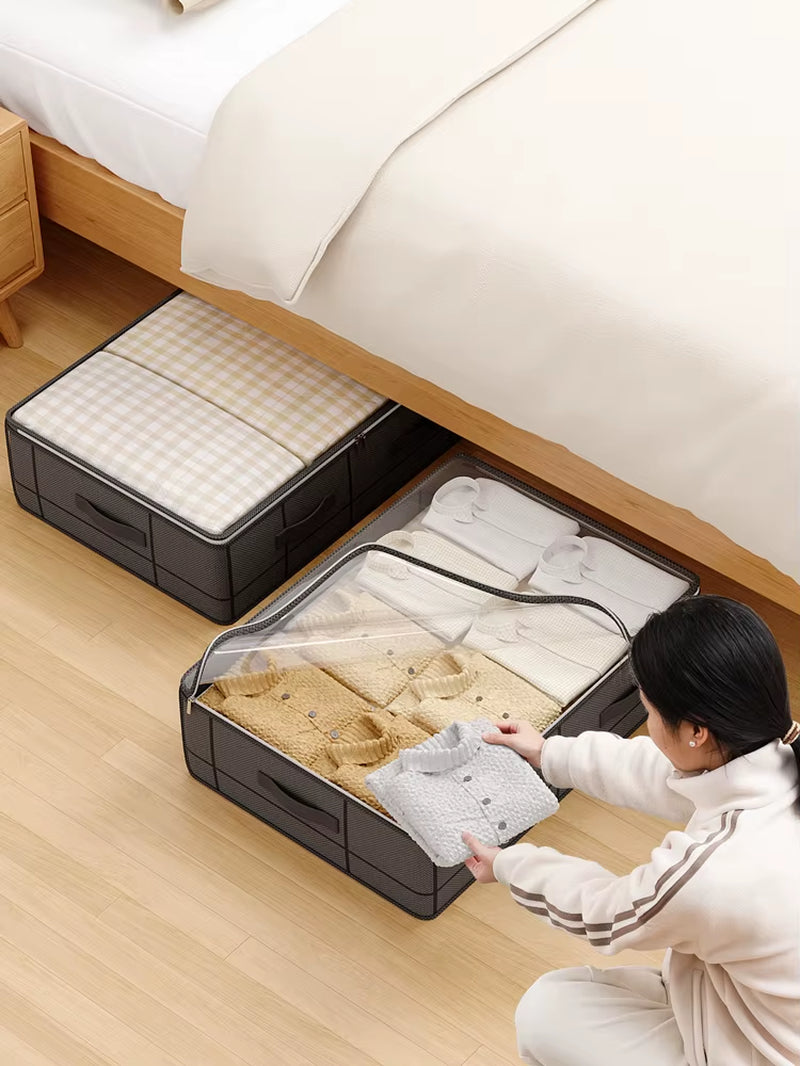 Heavy-Duty Under-Bed Storage Bag Foldable Storage Box Bedding Clothes