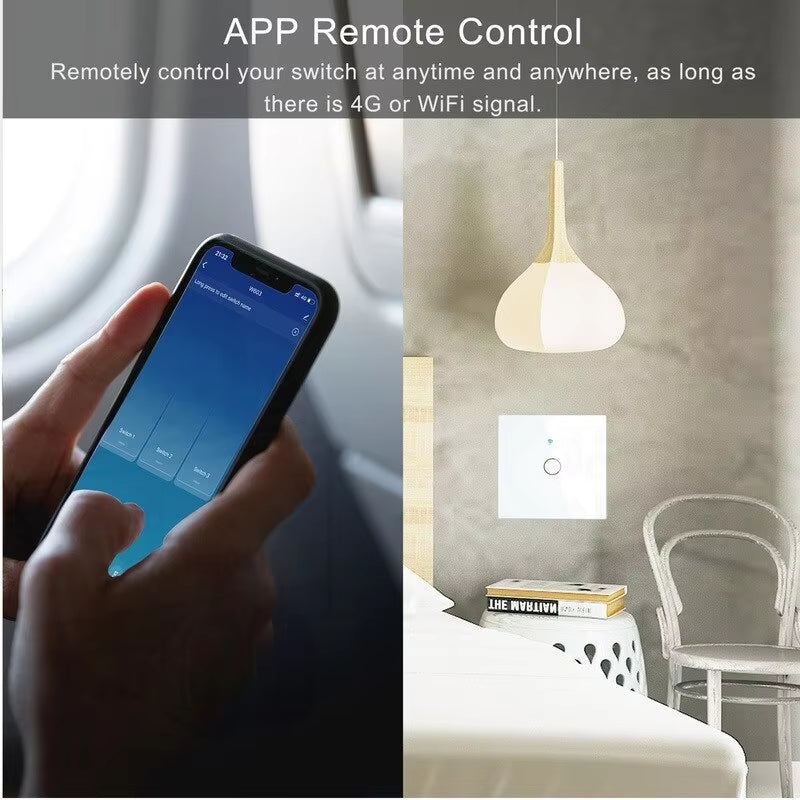 EU Wifi Smart Light Switches Touch Switch RF433 No Neutral Wire Smart Home Life