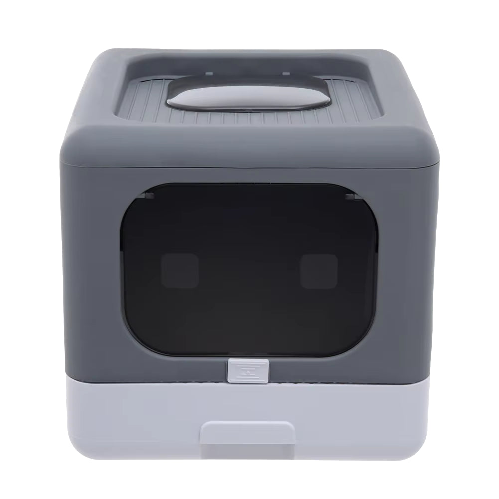 Full Enclosed Cat Toilet Litter Box in Grey